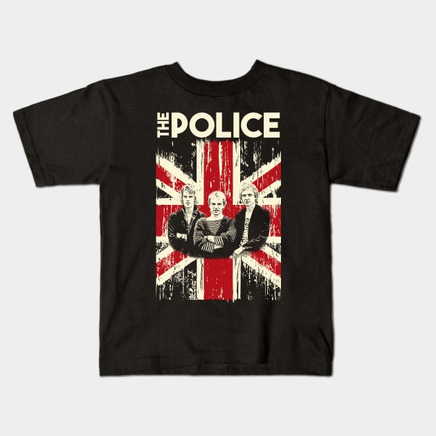 Vintage Distressed The Police Kids T-Shirt by Yopi